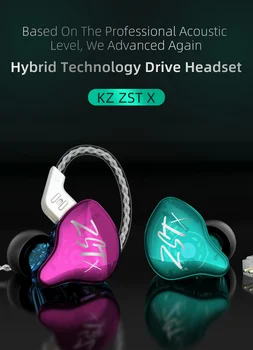 KZ ZSTX 1BA+1DD Tehnologia Hibrid În Ureche Sport Căști de Anulare a Zgomotului