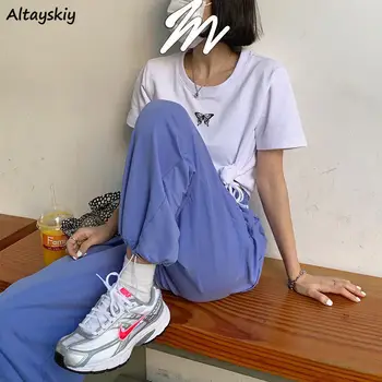 Pantaloni Femei Solid Elastic Talie Jambiere Mișcare Coreeană Stil Harajuku Hip Hop Streetwear Petrecere A Timpului Liber De Înaltă Calitate 2020 Moda Chic