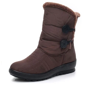 YAERNI cizme de zapada 2019 brand femei cizme de iarna butonul de pantofi de damă non-alunecare, impermeabil Flexibil de femei de moda Casual bootsE1183