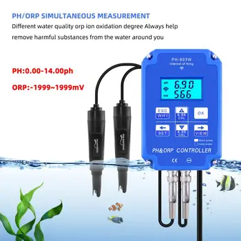 Yieryi Digital Acvariu Wif pH Tester ORP Redox Metru wifi Ieșire Releu pH Orp Monitor pentru Calitatea Apei