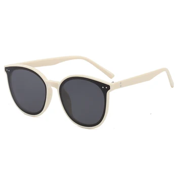 2020 Noua Moda Retro Cadru Rotund Ochi de Pisica Ochelari de Soare Brand Design Bărbați Femei Cateye ochelari de Soare UV400 Bule Gri Oglindă ochelari de soare
