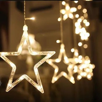 SICCSAEE 2,5 M 138 led star șir de lumini de Crăciun zână lumina ghirlanda led-uri cortina pentru nunta acasă partidul de decorare ziua de nastere