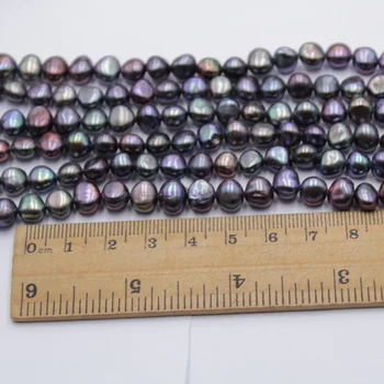 Noi DIY Perle Naturale 8MM Două fețe Gri Negru de apă Dulce Pearl Noroi Runda Pearl Doamnelor Accesorii Bijuterii en-Gros