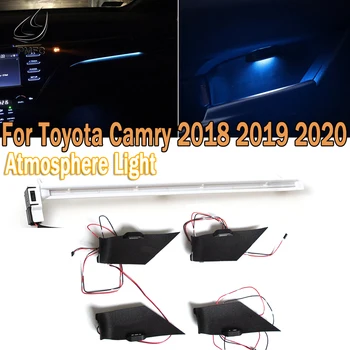 PMFC LED-uri Auto Ușa Castron Lampa Consola centrala Atmosferă de Lumină de Interior Decorative de Lumină de Gheață Albastru Pentru Toyota Camry 2018 2019 2020