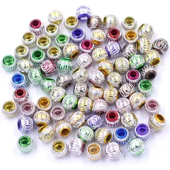 100buc Distanțier Margele Colorate Rotunde din Aluminiu Gaură Mare Sculptate Pentru a Face Bijuterii DIY Europene Brățară DIY Accesorii 12x11mm