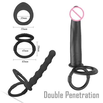 Adult Dubla Penetrare Realist Vibrator Anal Plug Dop De Fund Margele Curea Pe Vibratoare Penis Sex Inel Buttplug Jucării Pentru Femeie Jucărie
