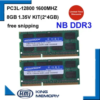 KEMBONA PC3L Low power LAPTOP DDR3 8GB 1.35 V 1600Mzh (Kit de 2X4GB ) DDR3 PC3L-12800S so-DIMM 204Pins Modul de Memorie Ram Memoria