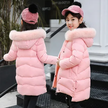 2020 Nou Stil Îngroșa Copii în jos Jacheta Fete Mid-Lungime-coreeană stil Stil Occidental Alb Rață jos Părinte-Copil Tinuta