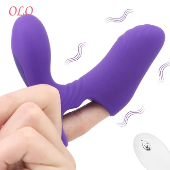 OLO Degetul Maneca Vagin Vibrator Stimularea punctului G Stimulator Clitoris Jucarii Sexuale pentru Femei Dublu Vibrator Vibrator Deget