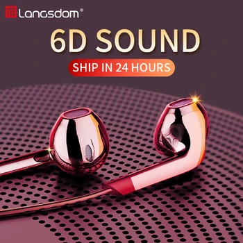 Brand Langsdom V6 În ureche Căști de 3,5 mm, cu Microfon Căști Hifi cu Fir Eaphones pentru Smart iphone auriculares fone de ouvido