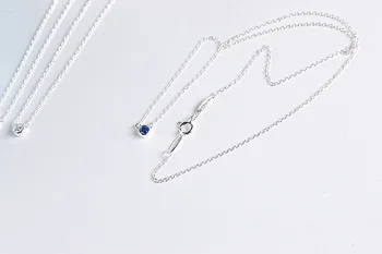 TY247 argint colier albastru rosu transparent rotund cristal colier moda noua femei pandantiv colier