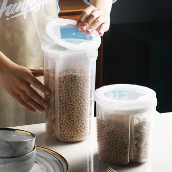 KitchenAce 4in1 Cereale Fructe Uscate de Depozitare pentru Cereale & Organizator de Sticla Poate Container Bucatarie Sigilate Umiditate-dovada Alimente Gadget-uri și Instrumente