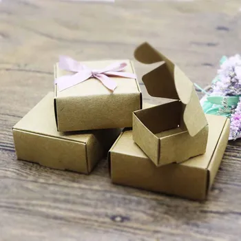 20pc DIY hârtie Kraft cutie de cadou pentru nunta,ziua de naștere și petrecerea de Crăciun cadou de Ambalare hârtie petrecere acasă cu provizii