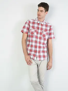 Colins Barbati Regular Fit Rosu cu Maneci Scurte Shirtshirts pentru bărbați Men ' s cămașă om tricou,CL1043073