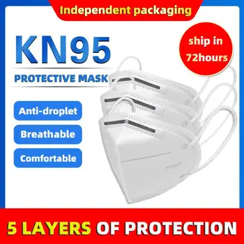 5-100BUC FFP2 Masca de Fata KN95 Gura Capace de Filtrare de Unică folosință Gura Masca de Protecție Mascarillas Masque Tapabocas