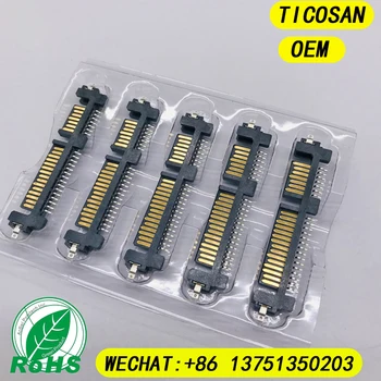 10BUC SATA conector de sex masculin SMT 7P+15P 22Pin 7+15 Conector soclu 180° H1.70mm pentru hard disk SATA interface 22pin PCB bord