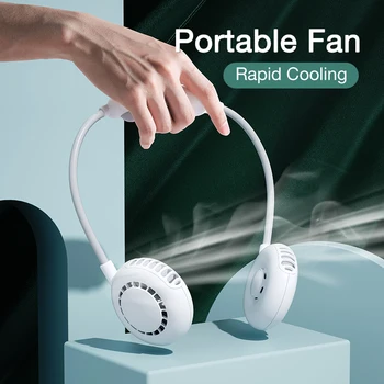 Nou Mână Liberă Personal Fan - Ventilator Portabil USB Baterie Reîncărcabilă de Susținere Fan Căști de Design Portabil Mini Ventilator Cooler Ventilator