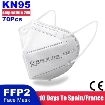 70Pcs KN95 Măști Certificate FFP2 Facial Masca de Fata 5 Straturi de Filtrare de Protecție de Îngrijire a Sănătății 95% Mascarillas Gura Măști Pentru Față