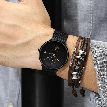 Moda Barbati Ceasuri de Lux de Top de Brand CRRJU Elegant Simplu Impermeabil Cuarț Ceas cu Afișare 24 de Ore Relogio Masculino