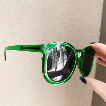 2020 Nou Supradimensionat Ochelari De Soare Ochi De Pisica Femei Săgeată Designer De Orez Rotund Ochelari De Soare Moda Doamnelor Portocaliu Verde Ochelari De Fata Drăguț
