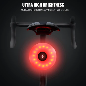 STOICA 20LM 5 Moduri de 16 LED-uri de Biciclete Stop Impermeabil USB Reîncărcabilă de Biciclete din Spate Lampa de Avertizare de Echitație Echipamente de Ciclism