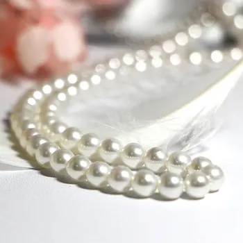 Elegant Clasic de Bijuterii 75cm lumină strălucitoare 6mm coajă colier de perle de Argint 925 Coada Lanț pentru Femei