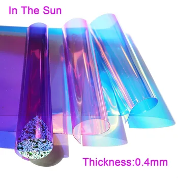 30x95cm Rola Holografic Irizat Transparent Clar Prelata Tesatura de Vinil Oglindă Magică PVC Pentru Geantă de mână Arc DIY BH039