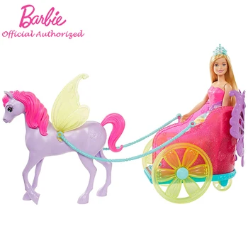 Original Printesa Barbie Păpuși Dreamtopia Jucarii pentru Fete de Moda Bonecas Păpuși Barbie cu Fantezie Calul și Carul Accesorii