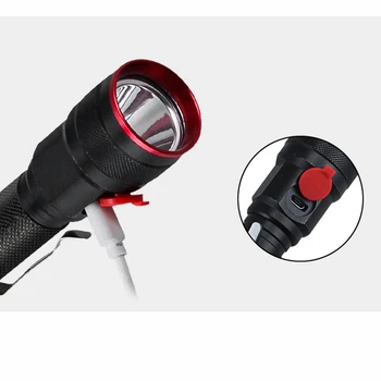 ZHIYU Pen Clipuri T6 Lanterne LED-uri de Lumină Portabile, Tactice USB Reîncărcabilă Lămpi Impermeabil Zoom Camping Lanternă Drumeții 4 Moduri