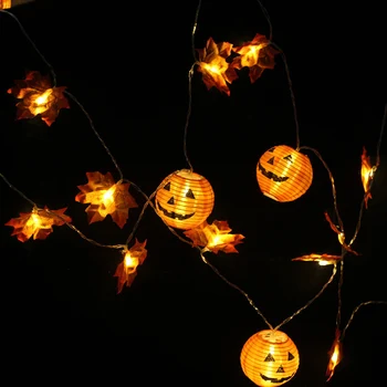10/20 CONDUS de Dovleac Artari Frunze Ghirlanda de Lumini Șir de Halloween 3D Lumini de Dovleac pentru Halloween DTT88