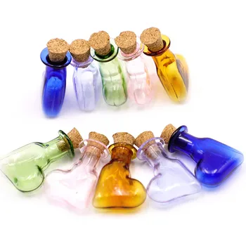 20buc Mini Sticle de Sticlă Cu dop de Plută Colorate, Stele, Inimi de Sticlă Pentru Nunta, Petrecere de Aniversare DIY Decorare de Dropshipping