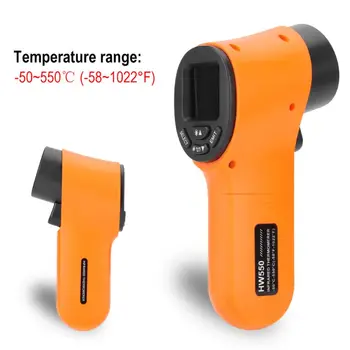 LCD Termometru Infrarosu Non-Contact, cu Laser-Punctul Industriale Pirometru Instrument de Temperatură 50~550 ° c -58~1022℉ HW550