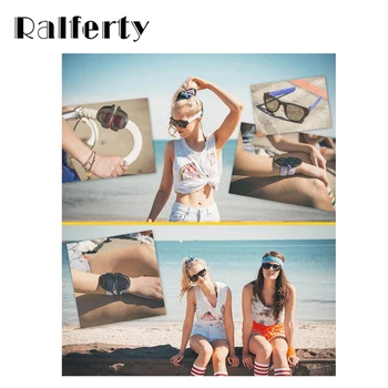 Ralferty Mini Pliere Polarizat ochelari de Soare Femei Barbati Trendy Cool Sport în aer liber Palmă ochelari de Soare UV400 Negru Bratara Oculos P1801