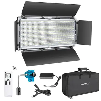 Neewer Avansate 2.4 G 960 Video cu LED-uri de Lumină cu Barndoor, Estompat Bi-Color LED Panou cu Ecran LCD și 2.4 G Wireless de la Distanță