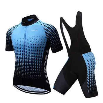 TELEYI 2021 Pro Om de Echipa de Ciclism Stabilită de Îmbrăcăminte de sex Masculin Maneci Scurte Costum Ciclu Rochie de Biciclete Jersey Bicicleta Haine Maillot Uniformă Kit