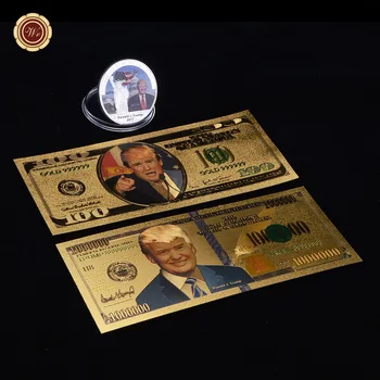 WR Donald Trump Statele Unite ale Americii 45-lea Președinte Bancnote Feliuta de Monede de Colectie de Suveniruri Folie de Aur a Bancnotelor