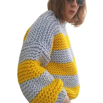 Iarna 2020 Femei Îngroșat Pulover Guler de Mari dimensiuni 4XL Pur țesute manual Pulover Moale, Cald, doamnelor Iarna pulover cu Dungi