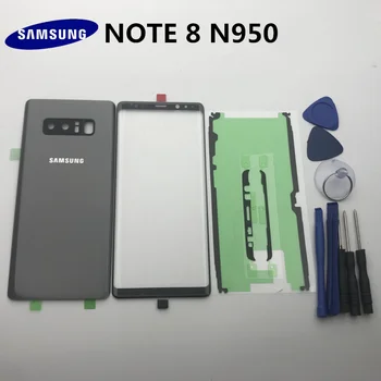 NOTE8 Noi Originale Pentru Samsung Galaxy NOTE 8 N950 N950F Spate Geam Spate Capac Baterie Usa+Fata de Lentila de Sticla+Adeziv+Instrumente