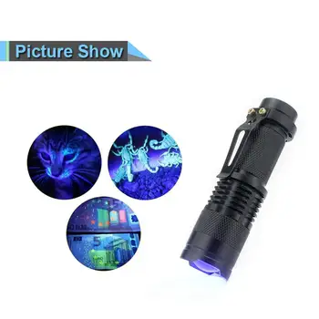 LED Lanterna UV 365nm 395nm Blacklight Scorpion Lumina UV animale de Companie Urină Detector de Zoom Ultraviolete reîncărcabilă iluminat exterior