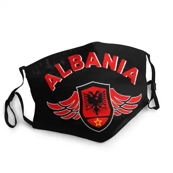 Lavabil Albania UCK din Kosovo Shqiptar Masca de Fata Stema Masca Bărbați Femei Anti Ceata Protecție anti-Praf Respirat Gura Mufla