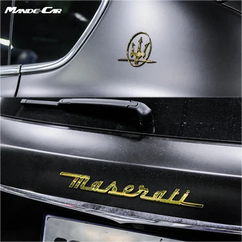 5Pcs Aur Logo-ul Auto Decal Emblema Autocolant Personalizat logo-ul Auto Autocolant pentru Maserati Levante
