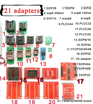 21 buc Universal de adaptoare kituri pentru Mini pro de mare viteză TL866II plus XP8710 usb programator IC chip soclu