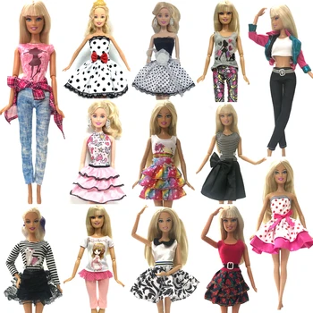 NK 15 Set/Lot se Amestecă Stil mai Noi Rochie de Păpușă Frumoasă Haine de Petrecere de Top de Moda Rochie Pentru Papusa Barbie cele mai Bune Fete, Cadou Jucarii pentru Copii