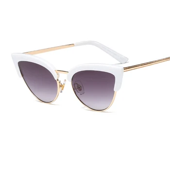 2018 ochi de pisica ochelari de soare pentru femei brand design retro Elegant Doamnelor cadru Jumătate de Moda Italia de sex Feminin de ochelari de Soare Vintage Ochelari mari