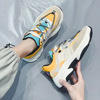 Materiale plastice Barbati Casual Pantofi Adidași de Moda Om 2020 New Sosire Bărbați Amestecat Culori de Toamna Tineret Valul Pantofi Platforma, Pantofi de Lumină