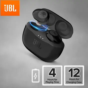 JBL T120TWS Adevărat Căști fără Fir Bluetooth TON 120 TWS Stereo Auriculare Sunet de Bas Căști setul cu Cască cu Microfon Caz de Încărcare
