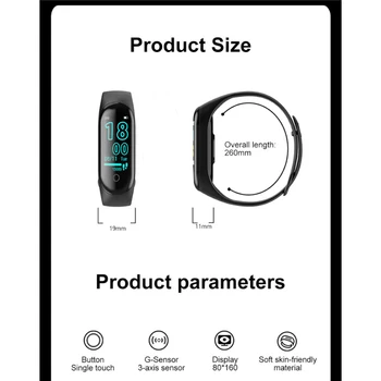 Smartwatch-Bratara Band Somn Tracker TFT 2020 rezistent la apa Bratara Smart Watch Memento Apel Ceasuri Fitness Tracker Bărbat Femeie