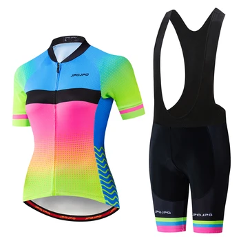 2019 Biciclete MTB Jersey bib shorts set Ropa Ciclismo maillot Femei Ciclism jersey Costum de biciclete de Top tricouri Jos de sex Feminin purta Albastru