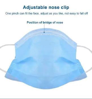 50cps / 100cps / 500cps de Unică folosință Civilă Respirator 3 Straturi De Albastru Masca Conține topitură suflată Cârpă Pentru a Preveni Praful