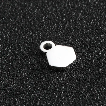 MYLONGINGCHARM 50pcs -Personalizate logo-ul sau textul 6mm x 8 mm Mini Hexagon Categorie Farmecele Pentru Coliere Bratari